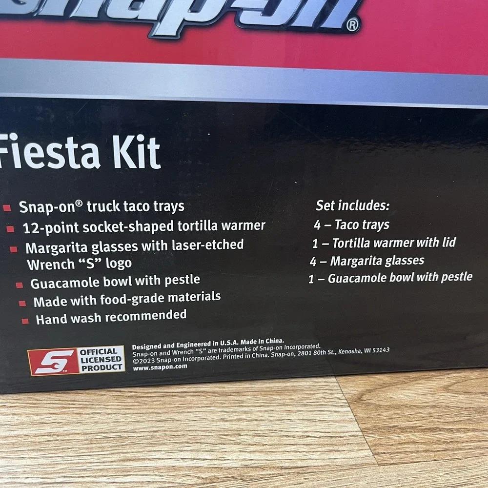 Snap-on Tools Fiesta Dishes Set, Taco Trays, Margarita Glasses, Guac‎ Bowl, etc
